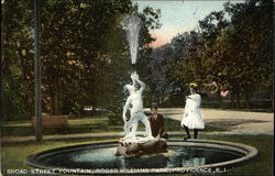Broad Street Fountain, Roger Williams Park Postcard