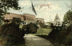 State Normal School and Capitol Postcard