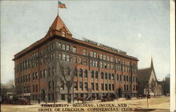 Fraternity Building, Home of Lincoln Commercial Club Postcard