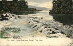 Rock Dam, Connecticut River - Coded Message Turners Falls, MA Postcard Postcard