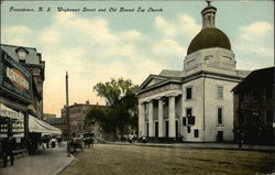 Weybosset Street and Old Round Top Church Postcard
