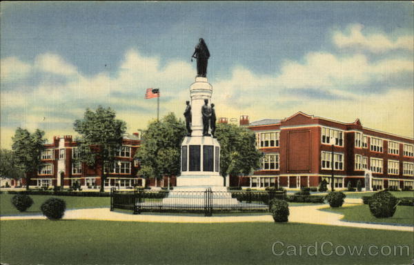 Union Endicott High School and World War Monument New York
