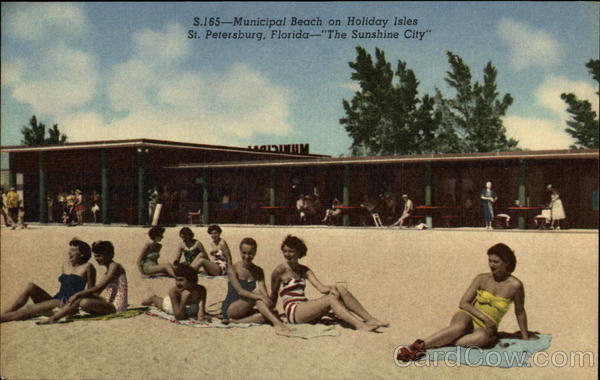 Municipal Beach on Holiday Isles St. Petersburg Florida