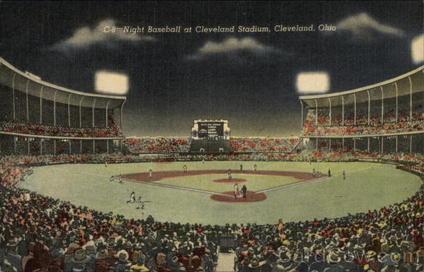 Night Baseball at Cleveland Stadium Ohio