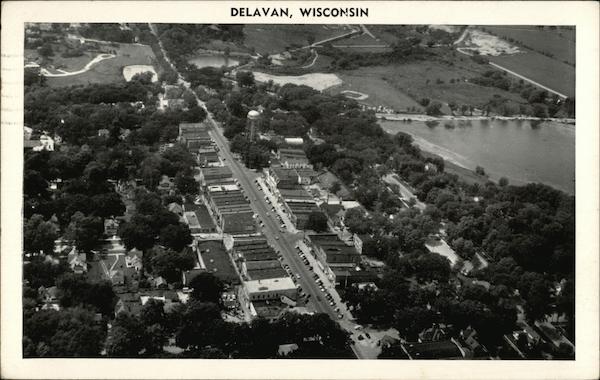 Aerial View of Town Delavan Wisconsin