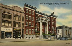 Hotel Green and Main Street, Looking North Danbury, CT Postcard Postcard