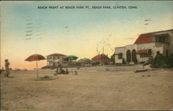 Beach Front at Beach Park Point Clinton, CT Postcard Postcard