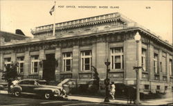 Street View of Post Office Woonsocket, RI Postcard Postcard