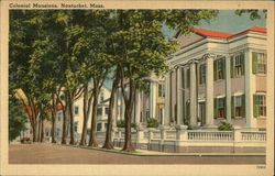 Street View of Colonial Mansions Postcard