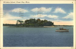 Water View of Wickets Island, Onset Bay Wareham, MA Postcard Postcard
