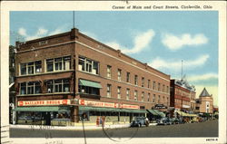 Corner of Main and Court Streets Postcard