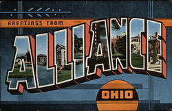 Greetings from Alliance Ohio Postcard Postcard