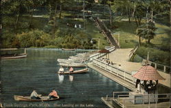 Boat Landing on the Lake, Rock Springs Park Postcard