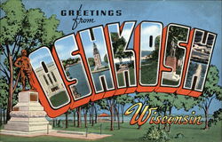 Greetings from Oshkosh Wisconsin Postcard Postcard