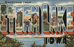 Greetings from Storm Lake Iowa Postcard Postcard