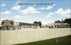 Sinclair Oil - Long's "Illinois Indiana state line on Rt. No. 30" Postcard