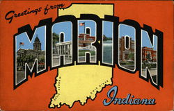 Greetings from Marion Indiana Postcard Postcard