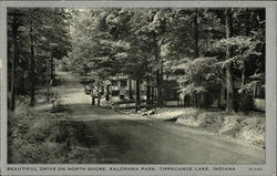 Drive on North Shore, Kalorama Park, Tippecanoe Lake North Webster, IN Postcard Postcard