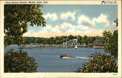 Beach Resort, Shafer Lake Postcard