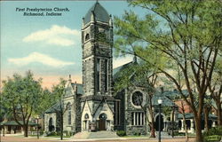 First Presbyterian Church - Organzied 1837 - Present Building erected 1886 Richmond, IN Postcard Postcard