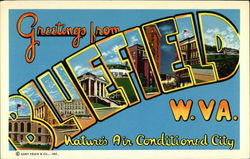 Greetings from Bluefield, West Virginia - Nature's Air Conditioned City Postcard Postcard