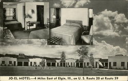 Jo-El Motel Elgin, IL Postcard Postcard