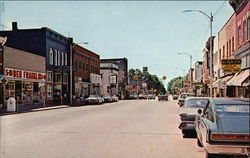 Business District Fremont, MI Postcard Postcard