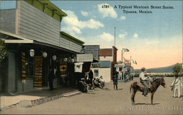 Typical Mexican Street Scene Tijuana Mexico