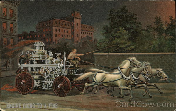 Engine Going To A Fire Firemen