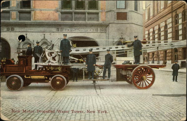New Motor Propelled Water Tower, New York Firemen