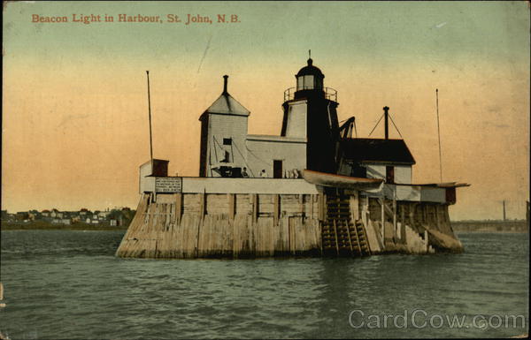 Beacon Light in Harbour Saint John NB Canada New Brunswick