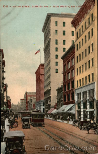 Spring Street, Looking North Fourth Los Angeles California