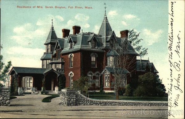 Residence of Mrs. Sarah Brayton Fall River Massachusetts