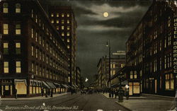 Dorrance Street at Night Providence, RI Postcard Postcard