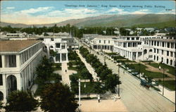 King Street showing Public Building Kingston, Jamaica Postcard Postcard