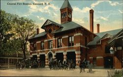 Street View of Central Fire Station Postcard