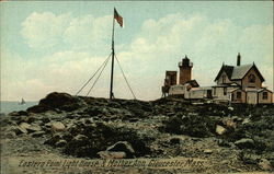 Eastern Point Light House & Mother Ann Gloucester, MA Postcard Postcard