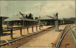 R. R. Station Framingham, MA Postcard Postcard