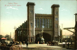 B and M RR Station Postcard