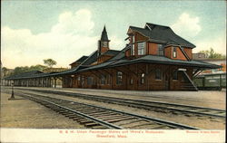 B. & M. Union Passenger Station and Wood's Restaurant Greenfield, MA Postcard Postcard