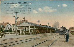 Railroad Station Old Orchard Beach, ME Postcard Postcard