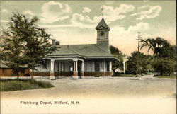 Fitchburg Depot Milford, NH Postcard Postcard