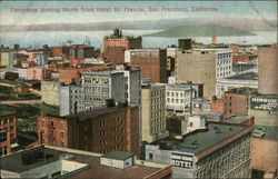 Panorama looking North from Hotel St Francis San Francisco, CA Postcard 