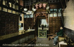 Chinese Drugstore in Chinatown Postcard
