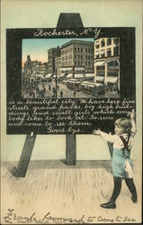View of Main Street in Rochester Postcard