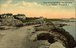 View along Cliff Walk "The Breakers" in the Distance Postcard