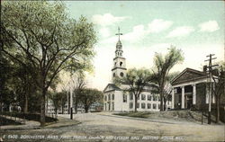 First Parish Church and Lyceum Hall, Meeting House Hill Dorchester, MA Postcard Postcard