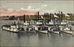 Steamboats of the Shaver Transportation Co. Portland, OR Postcard Postcard