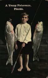 A young fisherman Florida Postcard Postcard