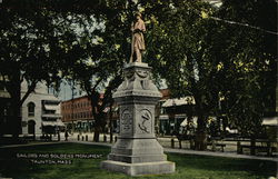 Sailors and Soldiers Monument Taunton, MA Postcard 